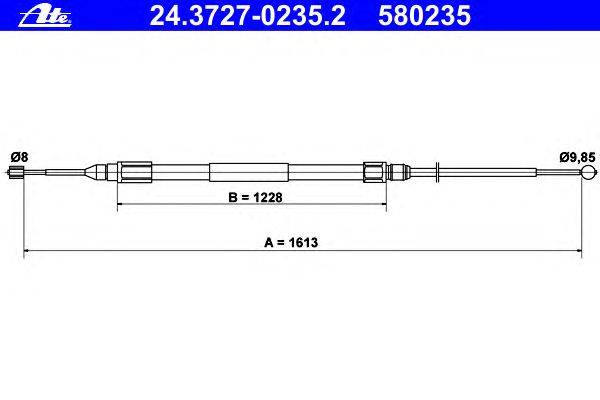 Трос, стояночная тормозная система ATE 24.3727-0235.2