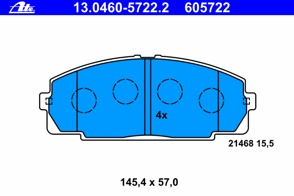 Комплект тормозных колодок, дисковый тормоз ATE 21468