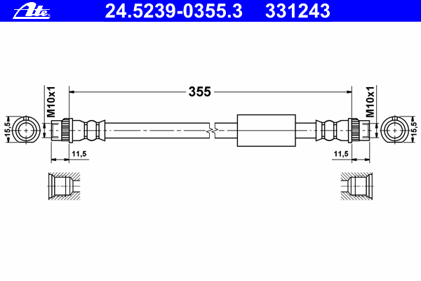 Тормозной шланг ATE 24.5239-0355.3
