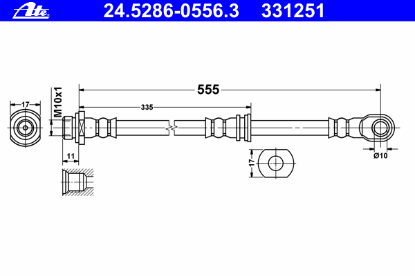 Тормозной шланг ATE 24.5286-0556.3