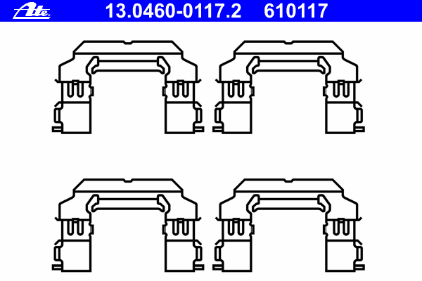 Комплектующие, колодки дискового тормоза ATE 13.0460-0117.2