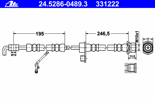 Тормозной шланг ATE 24.5286-0489.3