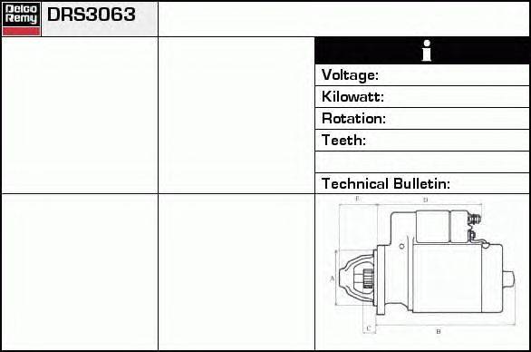 Стартер DELCO REMY DRS3063