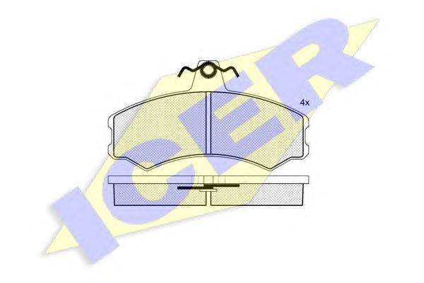 Комплект тормозных колодок, дисковый тормоз ICER 20732