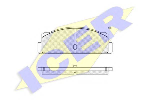 Комплект тормозных колодок, дисковый тормоз ICER 20074
