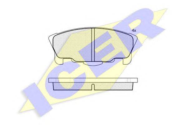 Комплект тормозных колодок, дисковый тормоз ICER 181341