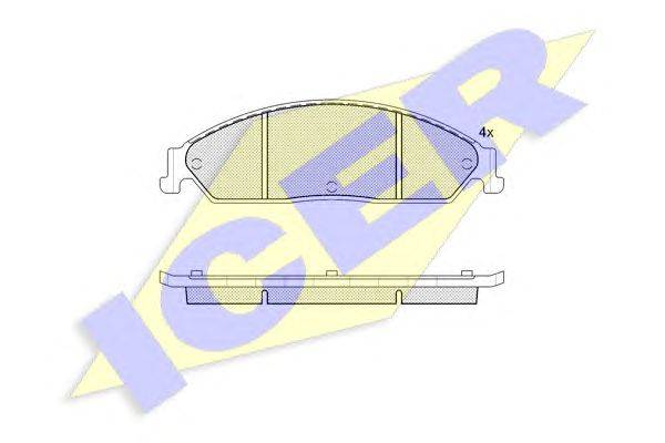 Комплект тормозных колодок, дисковый тормоз ICER 24829
