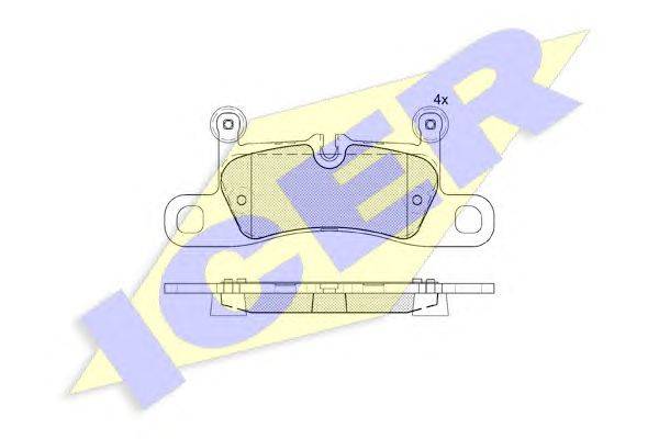 Комплект тормозных колодок, дисковый тормоз ICER 181987