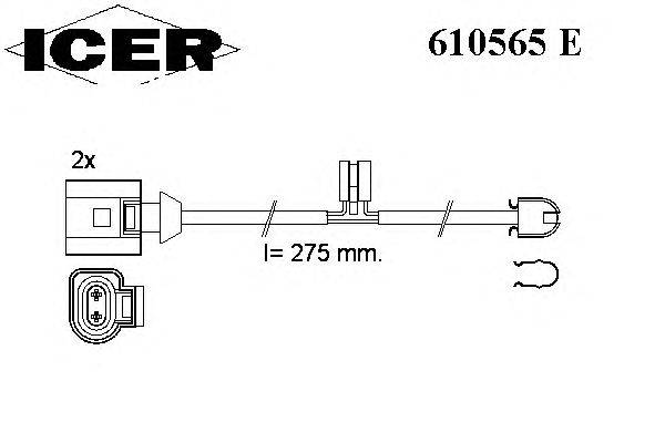 Сигнализатор, износ тормозных колодок ICER 610565 E