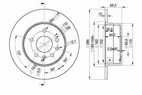 Тормозной диск ICER 78BD9210