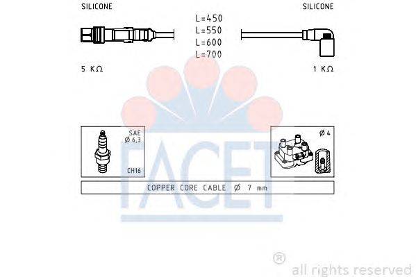 Комплект проводов зажигания FACET 47254