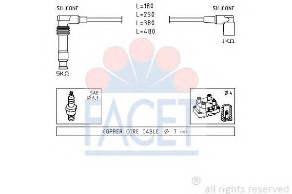 Комплект проводов зажигания FACET 49677