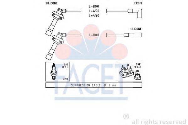 Комплект проводов зажигания FACET 49887