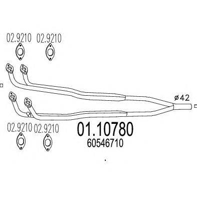 Труба выхлопного газа MTS 01.10780