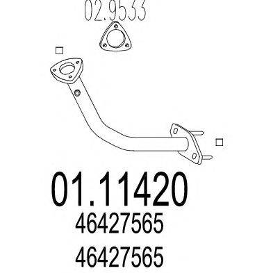 Труба выхлопного газа MTS 01.11420
