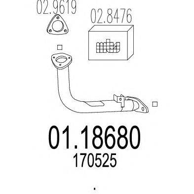 Труба выхлопного газа MTS 01.18680