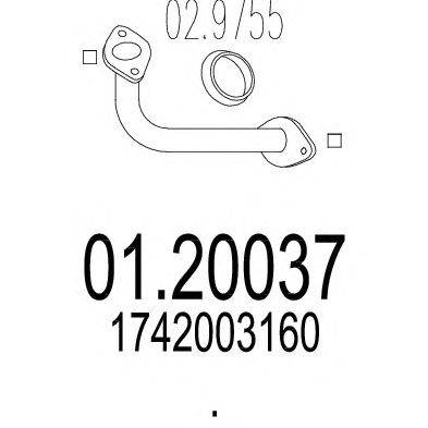 Труба выхлопного газа MTS 01.20037