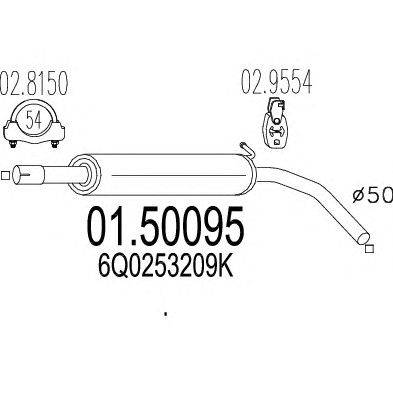 Средний глушитель выхлопных газов MTS 01.50095