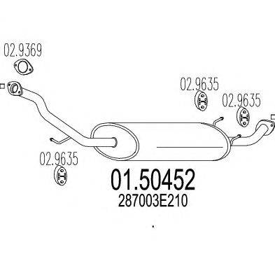 Средний глушитель выхлопных газов MTS 01.50452