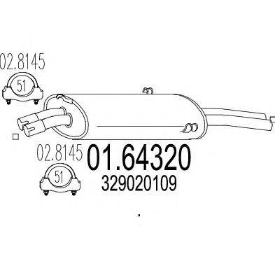 Глушитель выхлопных газов конечный MTS 01.64320