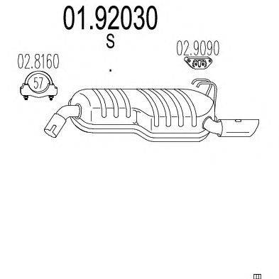 Глушитель выхлопных газов конечный ZARA 1828