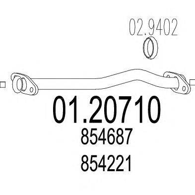 Труба выхлопного газа MTS 01.20710