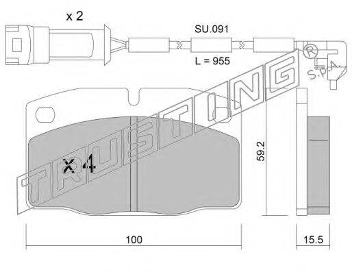 Комплект тормозных колодок, дисковый тормоз TRUSTING 046.2W