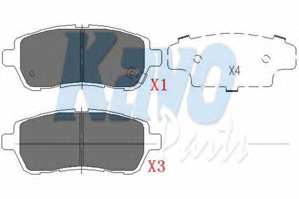 Комплект тормозных колодок, дисковый тормоз KAVO PARTS KBP-1514