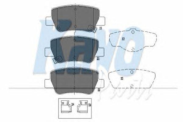 Комплект тормозных колодок, дисковый тормоз KAVO PARTS KBP9107