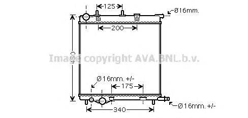 Радиатор, охлаждение двигателя AVA QUALITY COOLING PE2368