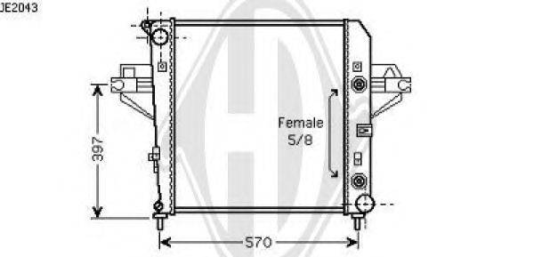 Радиатор, охлаждение двигателя DIEDERICHS 8260001