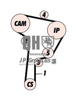 Комплект ремня ГРМ JP GROUP QBK438