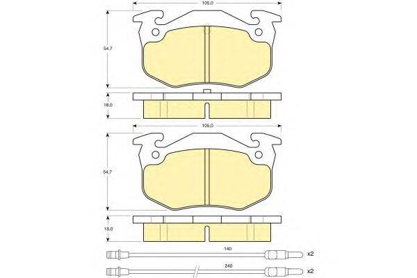 Комплект тормозных колодок, дисковый тормоз GIRLING 20859