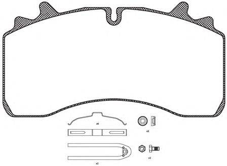 Комплект тормозных колодок, дисковый тормоз KAWE 88089
