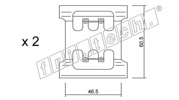 Комплектующие, колодки дискового тормоза fri.tech. KIT.064