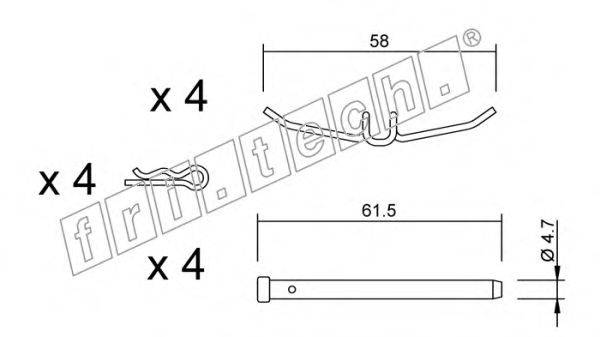 Комплектующие, колодки дискового тормоза fri.tech. KIT.082