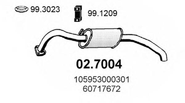 Глушитель выхлопных газов конечный ASSO 02.7004