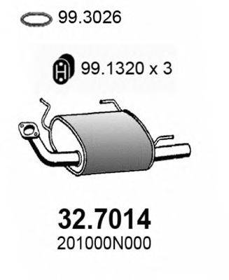 Глушитель выхлопных газов конечный ASSO 32.7014