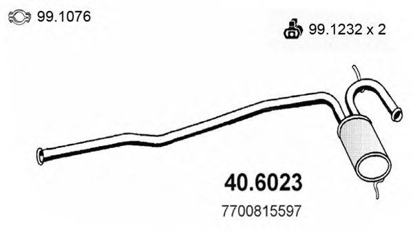 Средний глушитель выхлопных газов ASSO 40.6023