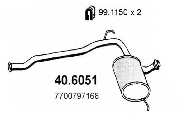 Средний глушитель выхлопных газов ASSO 40.6051