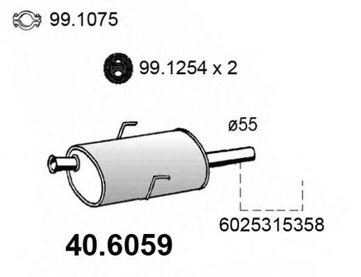 Средний глушитель выхлопных газов ASSO 40.6059