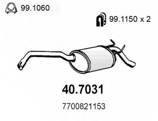 Глушитель выхлопных газов конечный ASSO 40.7031