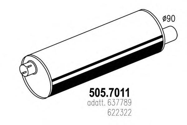 Средний / конечный глушитель ОГ ASSO 505.7011