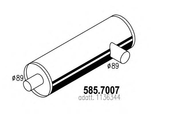 Средний / конечный глушитель ОГ ASSO 585.7007