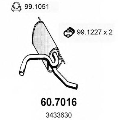 Глушитель выхлопных газов конечный ASSO 60.7016