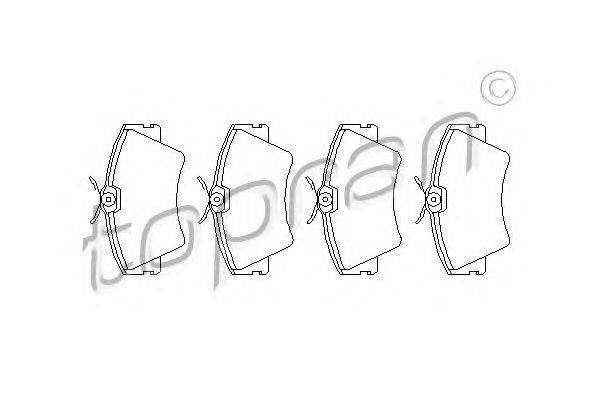 Комплект тормозных колодок, дисковый тормоз TOPRAN 104 090