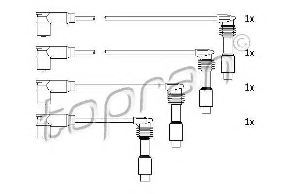 Комплект проводов зажигания TOPRAN 206 244