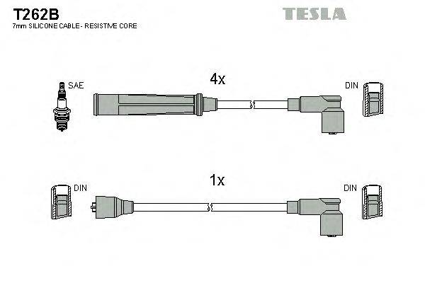 Комплект проводов зажигания TESLA T262B
