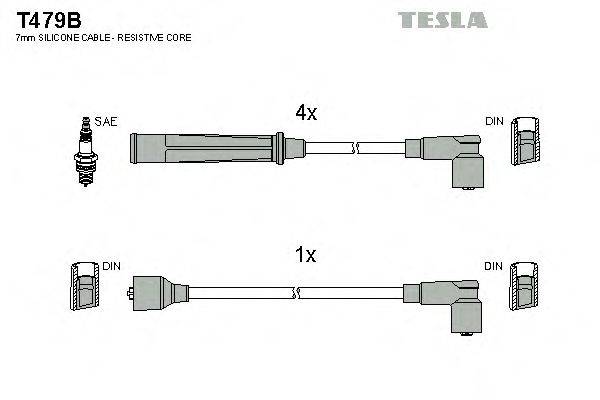 Комплект проводов зажигания TESLA T479B