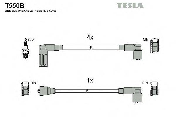 Комплект проводов зажигания TESLA T550B